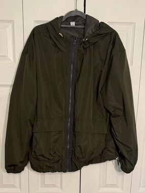 Old Navy Active Hooded Windbreaker XL Tall Olive Green